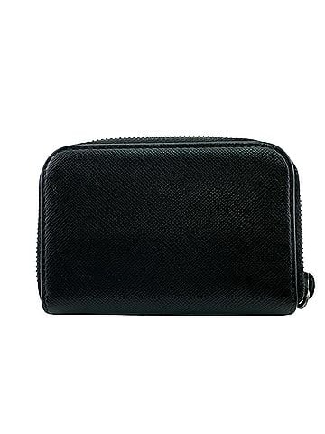 Prada PRADA Saffiano Leather Coin Case, Black, Men's, Purse, Card Interior Tear (view 2)