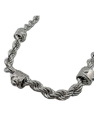 Louis Vuitton Louis Vuitton LOUIS VUITTON M01748 Necklace LV Rope Monogram Pendant Choker Metal Silver Men's (view 1)