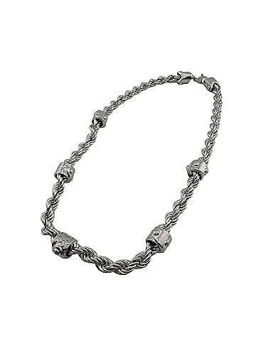 Louis Vuitton Louis Vuitton LOUIS VUITTON M01748 Necklace LV Rope Monogram Pendant Choker Metal Silver Men's (view 2)