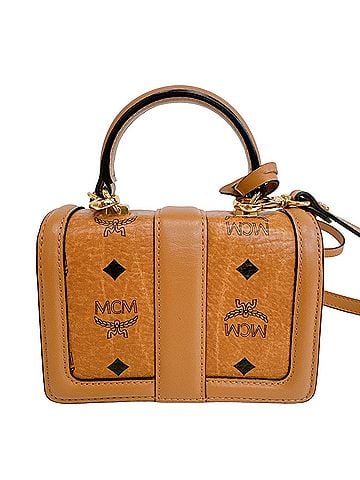 MCM MCM Visetos Monogram Leather Shoulder Bag/Handbag, Camel Brown, Retro Style, for Women and Men (view 2)