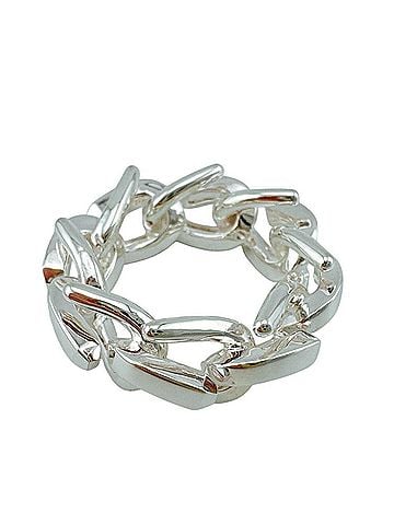 Tiffany & Co. Tiffany &amp; Co. Forge Link Ring, Sterling Silver 925, Women's (approx. US 10), 12.0g (view 1)