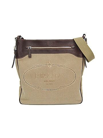 Prada Prada VA0649 Women,Men Leather,Jacquard Shoulder Bag Beige,Dark Brown (view 1)