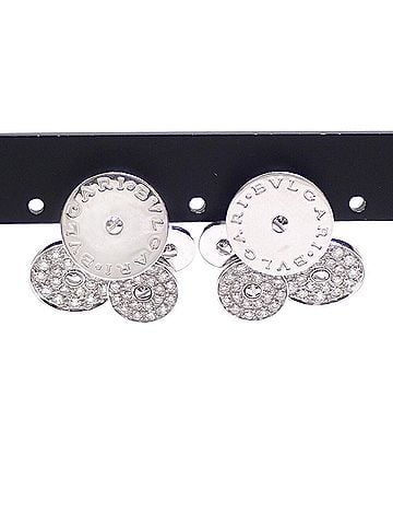 Bvlgari Bvlgari Cycladi Earrings, Women's, Diamond, 18K White Gold, 15.3g, 750 A4046089 (view 1)