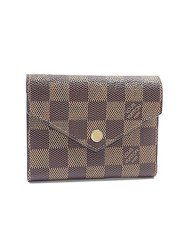 Louis Vuitton Louis Vuitton Tri-fold Wallet, Damier Ebene, Portefeuille Victorine, Women's, N41659, Red, with Character Engraving (view 1)