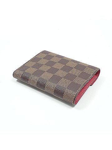 Louis Vuitton Louis Vuitton Tri-fold Wallet, Damier Ebene, Portefeuille Victorine, Women's, N41659, Red, with Character Engraving (view 2)