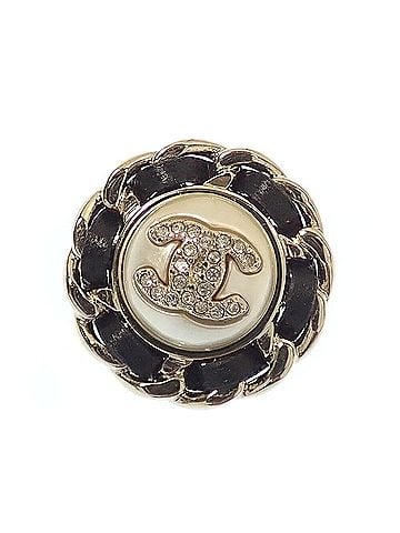 Chanel Chanel Rhinestone Faux Pearl Earrings for Women, GP Gold, Coco Mark, Chain, B25K (view 2)