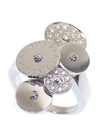 Bvlgari Bvlgari Cycladi Ring, Women's, Diamond, 18K White Gold, 10.2g, 750 A4046088 (view 1)