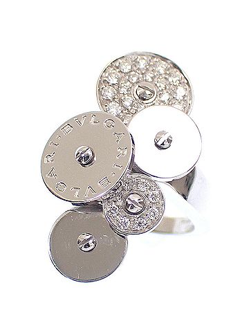 Bvlgari Bvlgari Cycladi Ring, Women's, Diamond, 18K White Gold, 10.2g, 750 A4046088 (view 2)