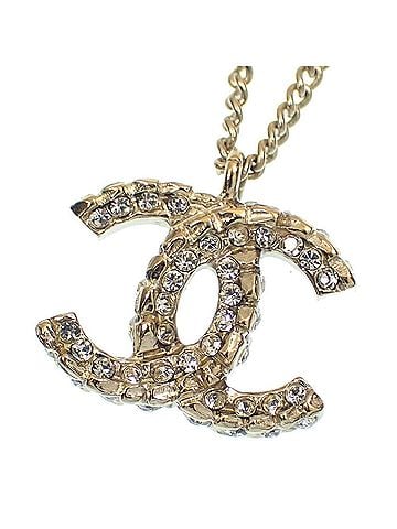 Chanel Chanel Coco Mark Necklace for Women, Rhinestone, GP Gold Color (view 1)
