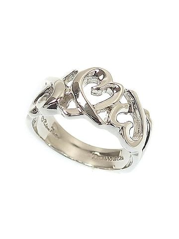 Tiffany & Co. Tiffany &amp; Co. Triple Loving Heart Ring, Women's, SV925, 3.7g, Silver Ring (view 1)