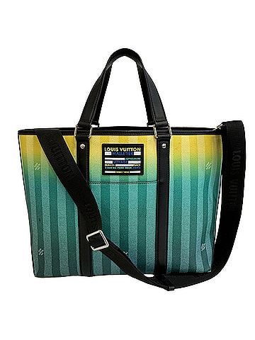 Louis Vuitton Louis Vuitton M59919 Weekend Tote PM Damier Stripe Shoulder Bag Green Leather Men's (view 1)