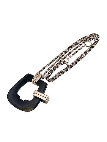 Hermès HERMES Ecuillère Metal Necklace, Black (view 1)