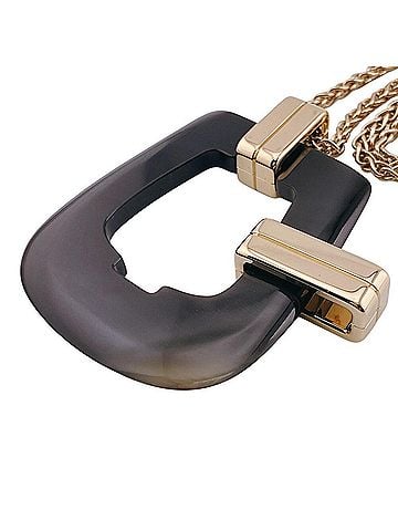 Hermès HERMES Ecuillère Metal Necklace, Black (view 2)