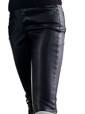 Blank NYC Black Faux Leather High Waisted Skinny Pants Casual Pants (view 1)