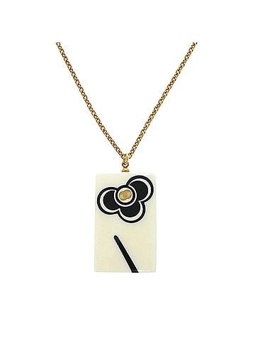 Chanel Chanel Flower Coco Mark 02P Plastic White Black Necklace Accessory 0432 CHANEL (view 1)