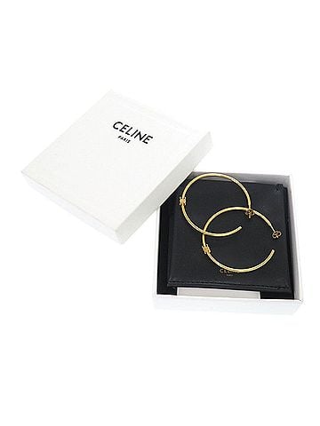 Céline Celine Triomphe Gold Earrings, Accessory 0298 CELINE (view 2)
