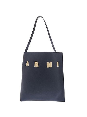 MARNI Marni Museo Medium Hobo Bag, Leather, Navy Tote Bag 0493MARNI (view 1)
