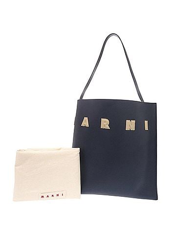 MARNI Marni Museo Medium Hobo Bag, Leather, Navy Tote Bag 0493MARNI (view 2)