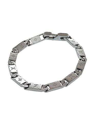 Louis Vuitton Louis Vuitton Tie-Up Bracelet Monogram M0921M Metal Silver LV 0235 LOUIS VUITTON Men's (view 2)