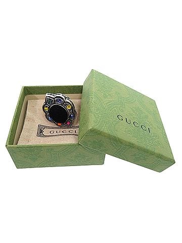 Gucci Gucci Volume Ring Velvet Colored Stone Metal Black 1227GUCCI (view 2)