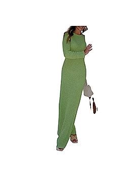 Mango Ribbed Knit Maxi Dress Casual Dress (view 1)