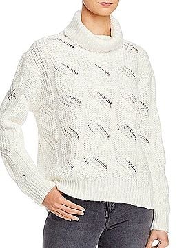 Aqua Cream Cable Turtleneck Sweater Sweater Vest (view 2)