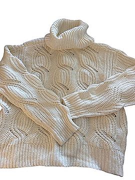 Aqua Cream Cable Turtleneck Sweater Sweater Vest (view 1)