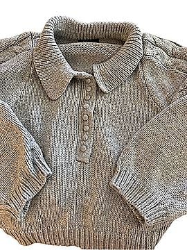 Olivaceous Heather Gray Polo-Collar Knit Sweater Pullover Sweater (view 1)