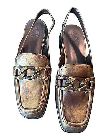 Naturalizer Metallic Bronze Chain-Trim Slingback Mules Mule/Clog (view 1)