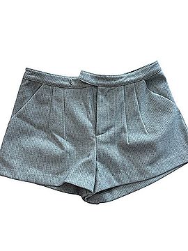White Fox Light Gray Ribbed High-Waist Shorts Dressy Shorts (view 1)
