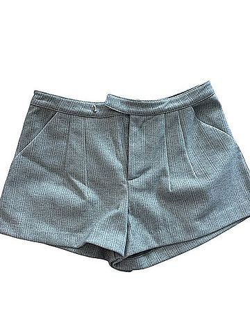 White Fox Light Gray Ribbed High-Waist Shorts Dressy Shorts (view 1)