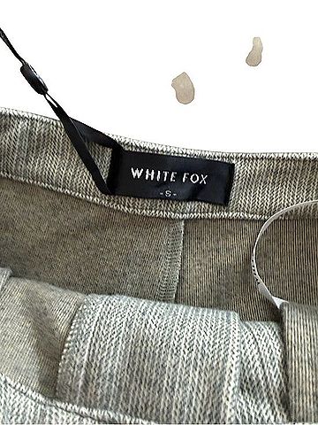 White Fox Light Gray Ribbed High-Waist Shorts Dressy Shorts (view 2)