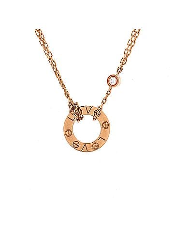 Cartier 2 Diamonds Love Pendant Necklace 18K Rose Gold and Diamonds (view 1)