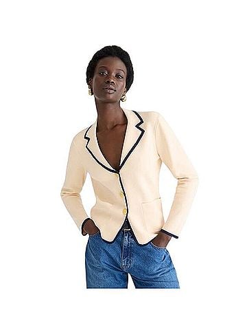 J.Crew Contrast Trim Waisted Sweater Blazer Blazer (view 1)