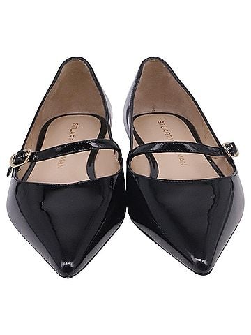 Stuart Weitzman Stuart Weitzman Emilia Mary Jane Flats in Black Patent Leather (view 2)