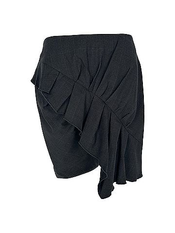 Isabel Marant Isabel Marant Etoile Nel Ruffled Mini Skirt in Dark Grey Wool (view 1)