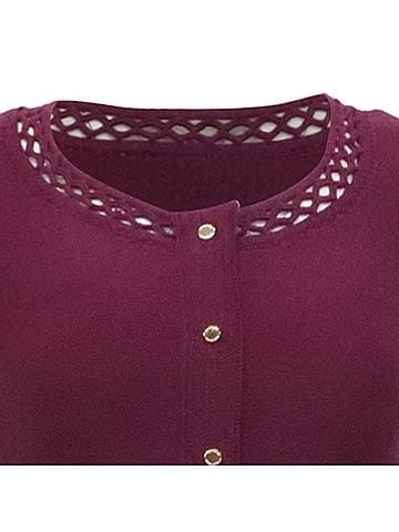 Tory Burch Tory Burch Ashlyn Knitted Midi Dress in Violet Merino Wool (view 2)