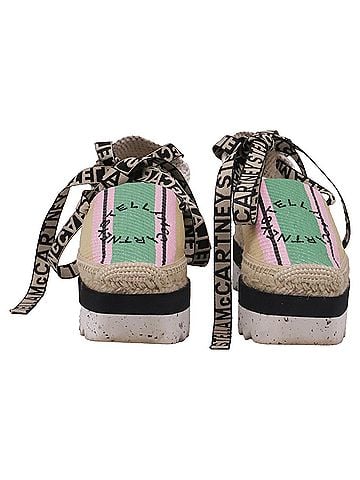 Stella McCartney Stella McCartney Gaia Striped Raffia Platform Espadrilles in Multicolor Raffia (view 2)