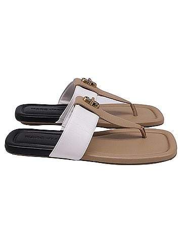 Marc Jacobs Marc Jacobs The Colorblock Dual T-Strap Sandals in Multicolor Leather (view 1)