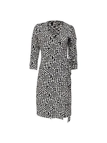 Diane von Furstenberg Diane Von Furstenberg Polka Dot Mini Wrap Dress in Black Viscose (view 1)