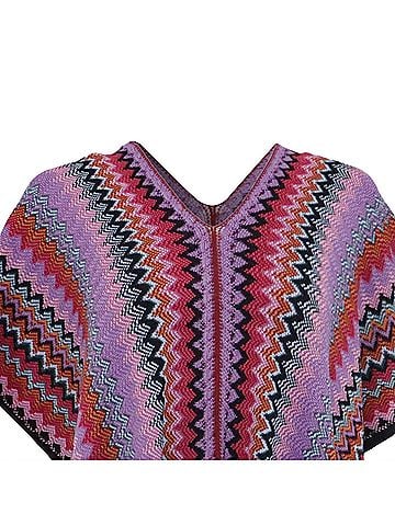 Missoni Missoni Chevron V-neck Knit Poncho in Multicolor Wool (view 2)