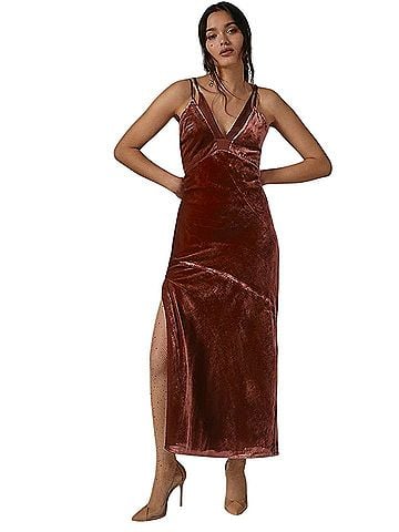 Anthropologie V-Neck Velvet Cocktail Dress (view 1)