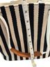 HOBO Stripes Black White Leather Bucket Bag One size - photo 2