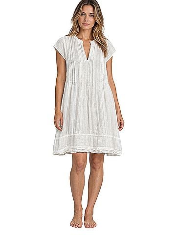 CP Shades Regina Cap-Sleeve Linen Tunic Casual Dress (view 1)