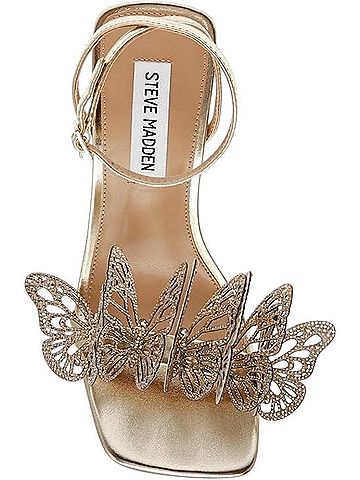 Steve Madden Gold Butterfly Embellished Ankle-Strap Heels Heels (view 2)