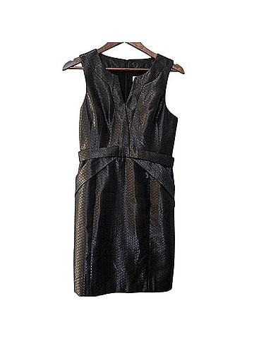 Maeve Metallic Jacquard V-Neck Sheath Dress Cocktail Dress (view 2)