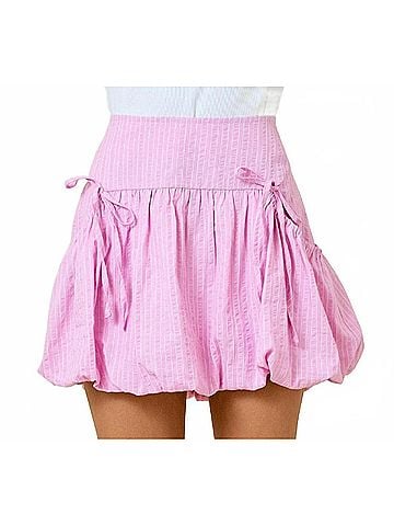 Day + Moon Bow Bubble Skirt in Pink (view 2)