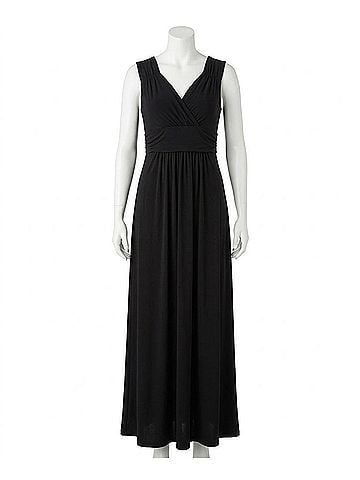 NY Collection Sleeveless Ruched Empire Dress - Plus Size in Black (view 1)