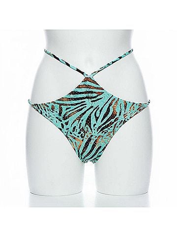 Luli Fama Animale Reversible Diamond Cut Bottom in Aqua (view 1)