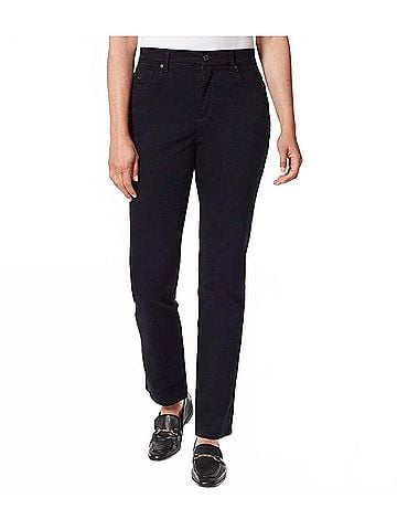 Gloria Vanderbilt Amanda Straight-Leg Jean - Petite in Black (view 2)